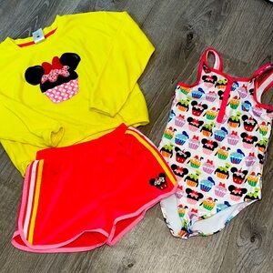 Disney Store Park complete Bathing Swimsuit Suit Shirts Terry Shirt Coverup 7/8